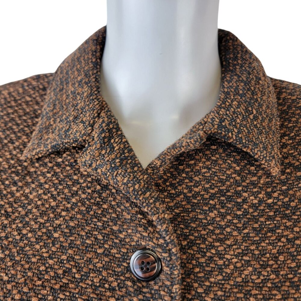 Vintage 90s Softshell Jacket Women Medium Brown Black Blazer Work Office 8 10 M - Picture 14 of 14